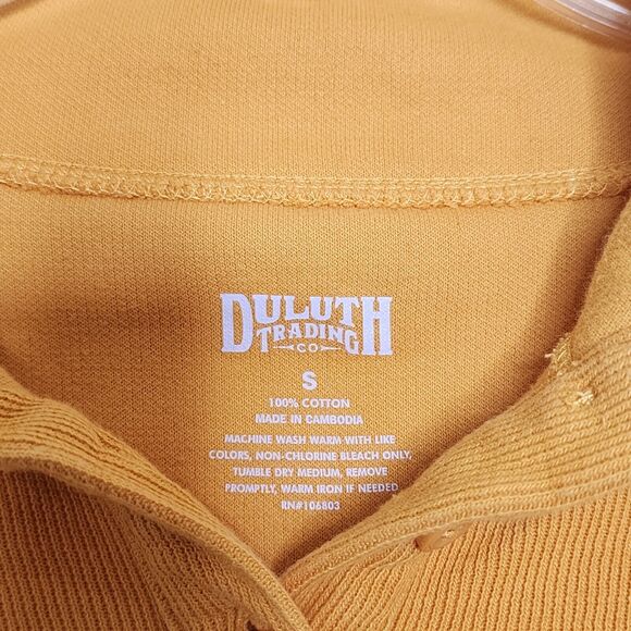 Duluth Trading Co Heritage Henley Ribbed Mock Turtleneck Yellow Gold Women’s S - Picture 2 of 4